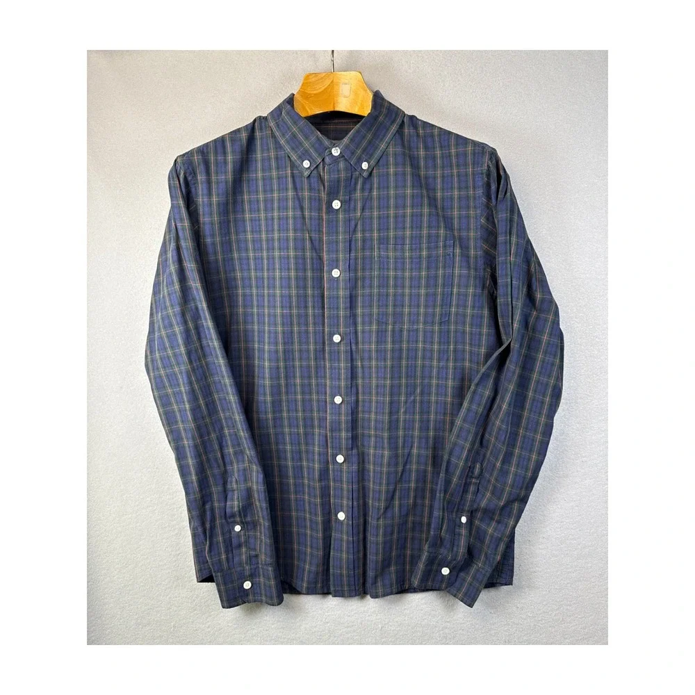 Slate & Stone Plaid Button Down Shirt Long Sleeve‎ Casual Mens Size M Academia - Picture 2 of 10